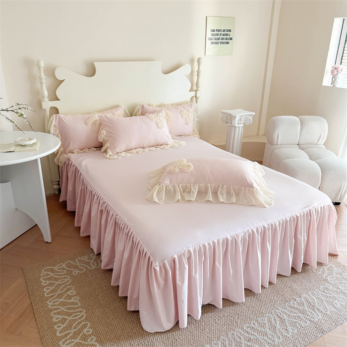 91家纺网 家纺一手货源 找家纺 （总）富盛家纺 2025新款水洗亲肤棉盘花特种刺绣夏被夏凉被空调被床裙款四件套