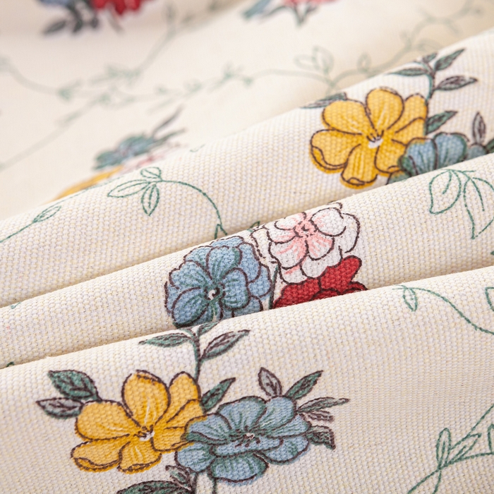 91家纺网 家纺一手货源 找家纺 红日子纺织品 2025新款直播热卖原棉老粗布印花床单三件套 花海