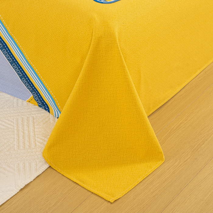 91家纺网 家纺一手货源 找家纺 红日子纺织品 2025新款直播热卖原棉老粗布印花床单三件套 盾牌