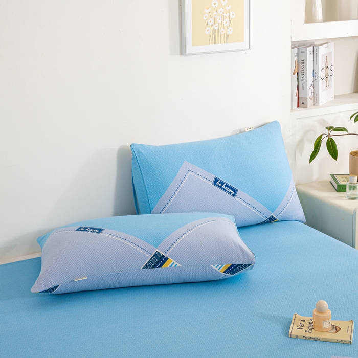 91家纺网 家纺一手货源 找家纺 红日子纺织品 2025新款直播热卖原棉老粗布印花床单三件套 盾牌