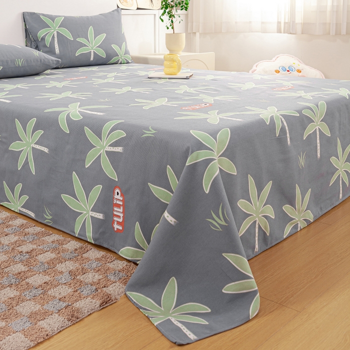 91家纺网 家纺一手货源 找家纺 红日子纺织品 2025新款直播热卖原棉老粗布印花床单三件套 柏林梦镜