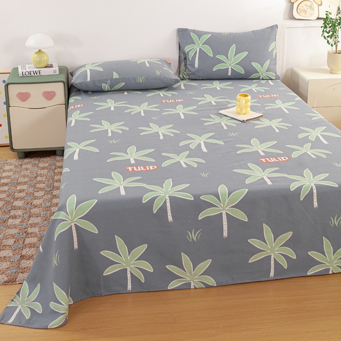 91家纺网 家纺一手货源 找家纺 红日子纺织品 2025新款直播热卖原棉老粗布印花床单三件套 柏林梦镜