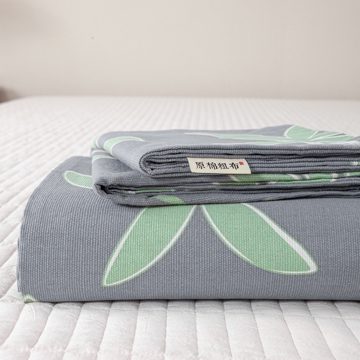 91家纺网 家纺一手货源 找家纺 （总）红日子纺织品 2025新款直播热卖原棉老粗布印花床单三件套