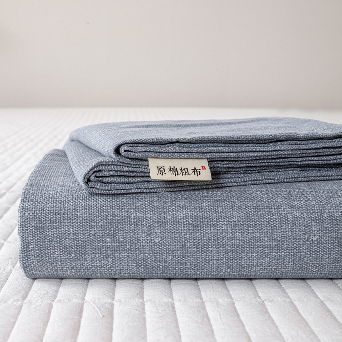 91家纺网 家纺一手货源 找家纺 （总）红日子纺织品 2025新款直播热卖原棉老粗布印花床单三件套