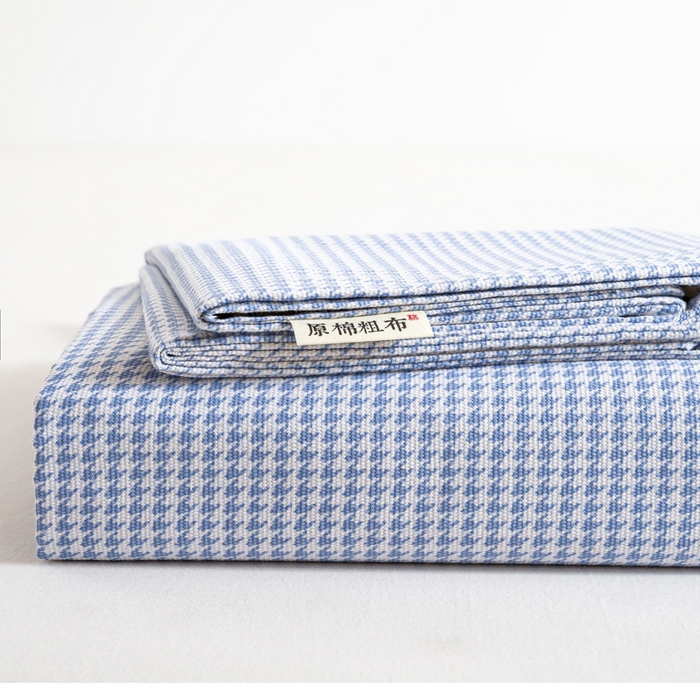 91家纺网 家纺一手货源 找家纺 （总）红日子纺织品 2025新款直播热卖原棉老粗布印花床单三件套