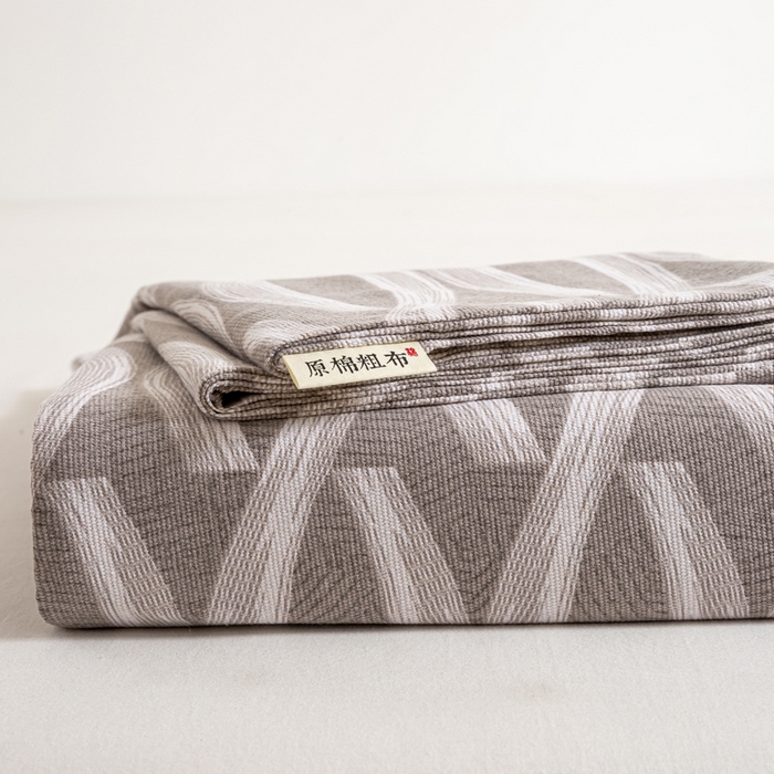 91家纺网 家纺一手货源 找家纺 （总）红日子纺织品 2025新款直播热卖原棉老粗布印花床单三件套