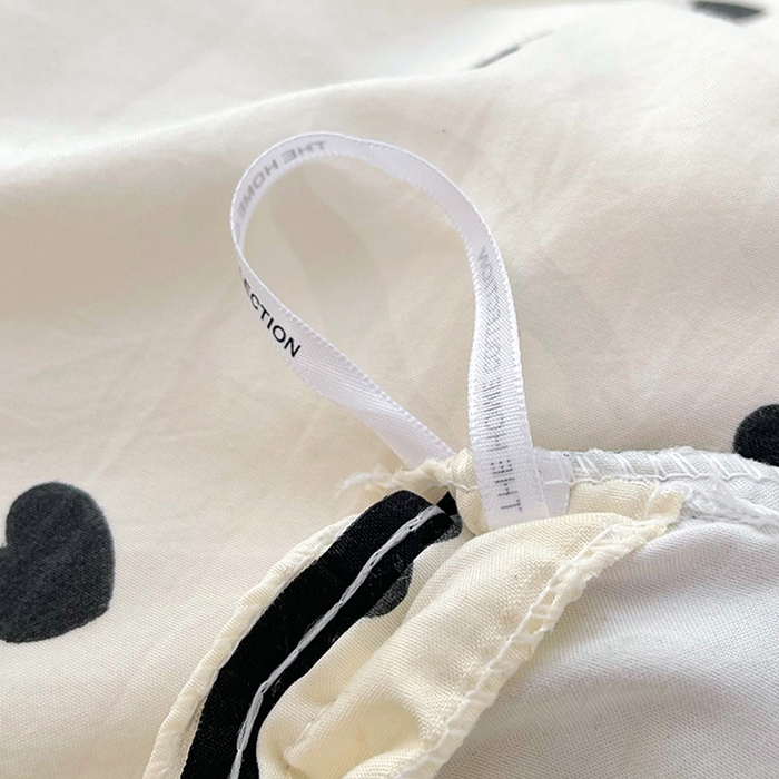 91家纺网 家纺一手货源 找家纺 雨彤家纺 2025年新款赫本风云朵水洗棉夹棉双层花边床盖四件套 爱心-赫本风