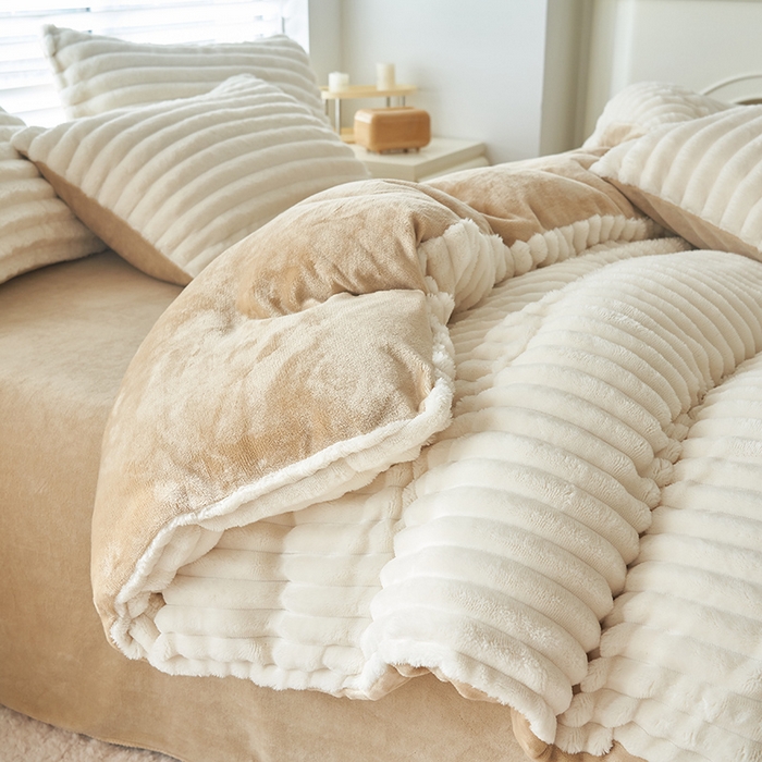 91家纺网 家纺一手货源 找家纺 （总）耐思家纺 2023新款A类母婴级兔毛绒四件套