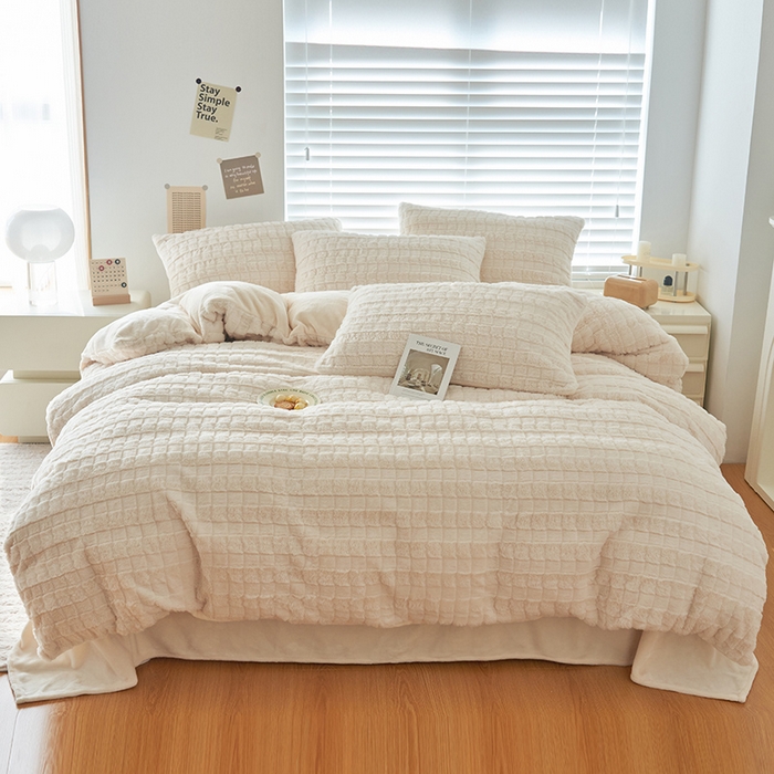 91家纺网 家纺一手货源 找家纺 （总）耐思家纺 2023新款A类母婴级兔毛绒四件套