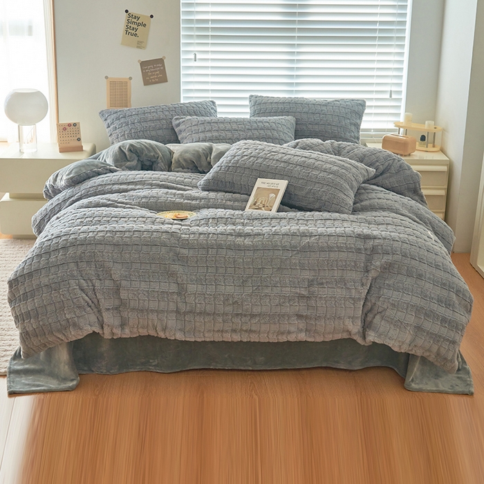 91家纺网 家纺一手货源 找家纺 （总）耐思家纺 2023新款A类母婴级兔毛绒四件套