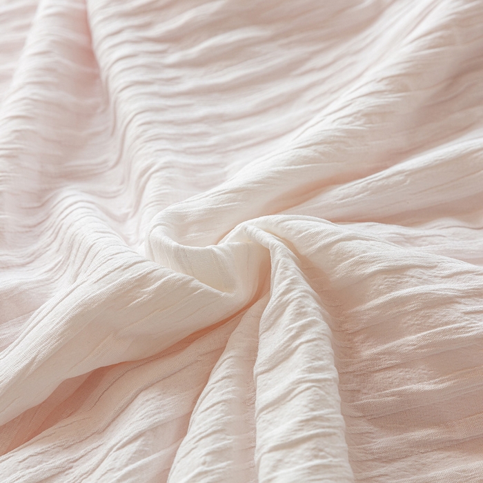 91家纺网 家纺一手货源 找家纺 斯卡诺家纺 2025新款直播爆款提花针织泡泡纱夏被四件套夏凉被空调被四件套 白桔色