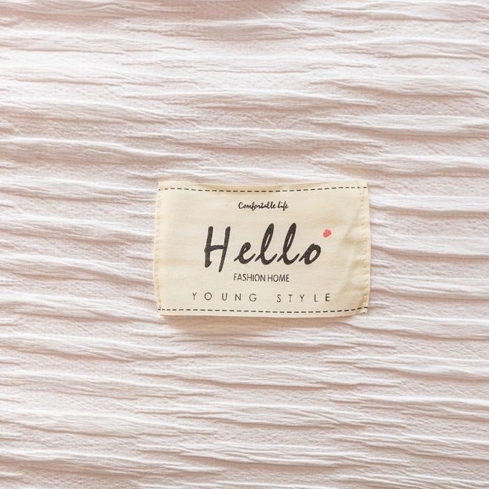 91家纺网 家纺一手货源 找家纺 斯卡诺家纺 2025新款直播爆款提花针织泡泡纱夏被四件套夏凉被空调被四件套 白桔色