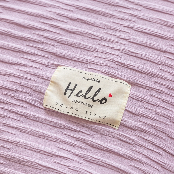 91家纺网 家纺一手货源 找家纺 斯卡诺家纺 2025新款直播爆款提花针织泡泡纱夏被四件套夏凉被空调被四件套 紫色