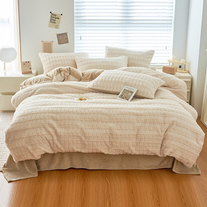 91家纺网 家纺一手货源 找家纺 （总）耐思家纺 2023新款A类母婴级兔毛绒四件套