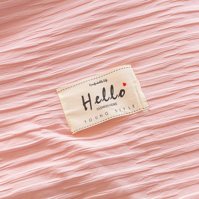 91家纺网 家纺一手货源 找家纺 斯卡诺家纺 2025新款直播爆款提花针织泡泡纱夏被四件套夏凉被空调被四件套 粉色