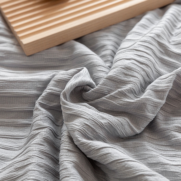 91家纺网 家纺一手货源 找家纺 斯卡诺家纺 2025新款直播爆款提花针织泡泡纱夏被四件套夏凉被空调被四件套 灰色