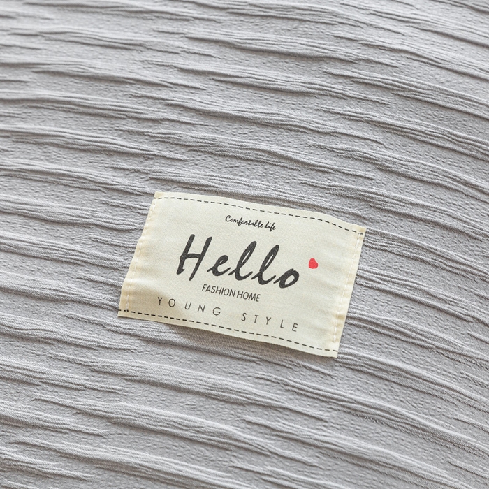 91家纺网 家纺一手货源 找家纺 斯卡诺家纺 2025新款直播爆款提花针织泡泡纱夏被四件套夏凉被空调被四件套 灰色