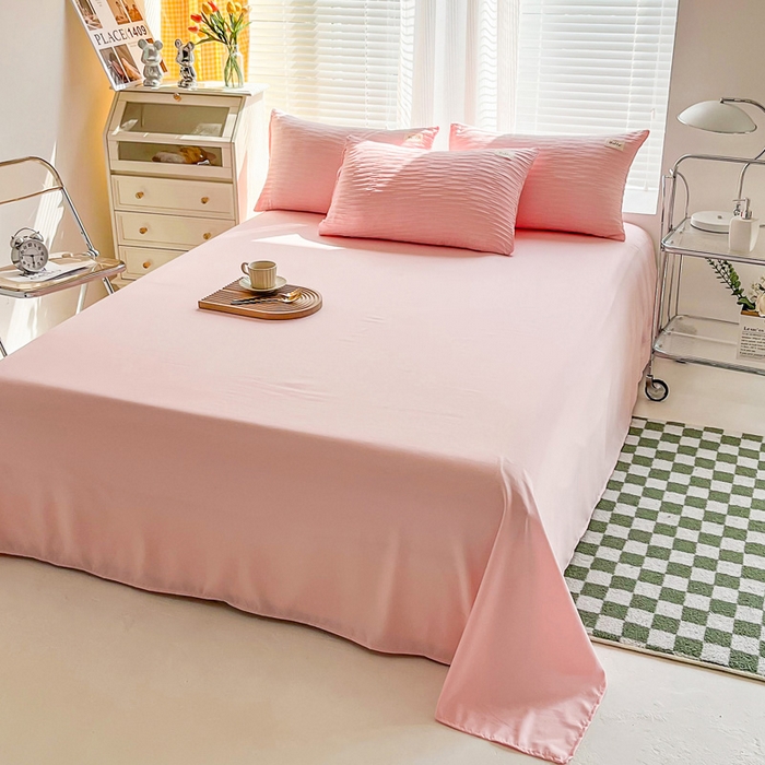 91家纺网 家纺一手货源 找家纺 斯卡诺家纺 2025新款直播爆款提花针织泡泡纱夏被四件套夏凉被空调被四件套 粉色