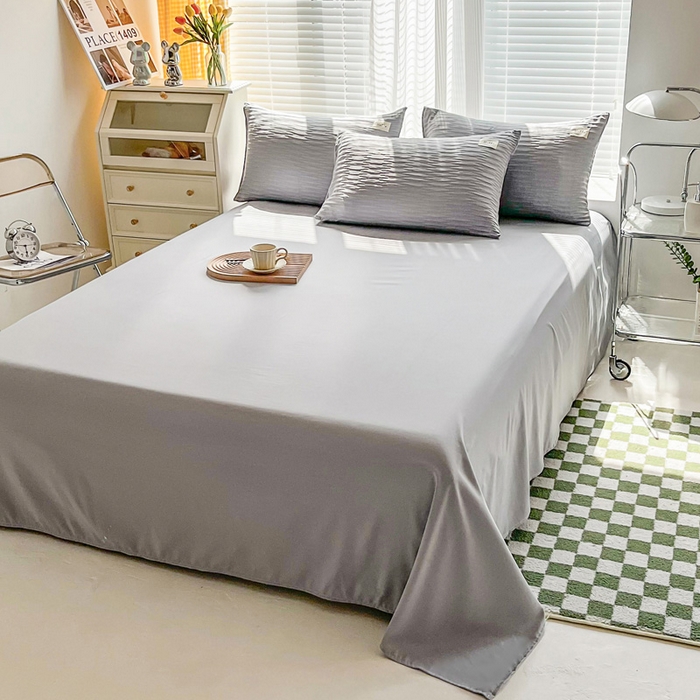 91家纺网 家纺一手货源 找家纺 斯卡诺家纺 2025新款直播爆款提花针织泡泡纱夏被四件套夏凉被空调被四件套 灰色