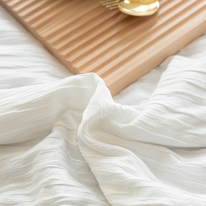 91家纺网 家纺一手货源 找家纺 斯卡诺家纺 2025新款直播爆款提花针织泡泡纱夏被四件套夏凉被空调被四件套 白灰色