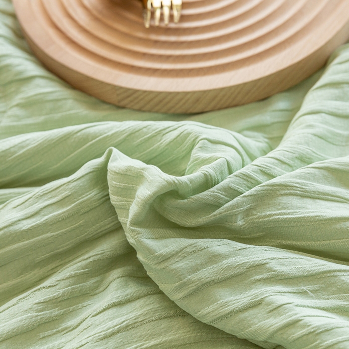 91家纺网 家纺一手货源 找家纺 斯卡诺家纺 2025新款直播爆款提花针织泡泡纱夏被四件套夏凉被空调被四件套 绿加黄