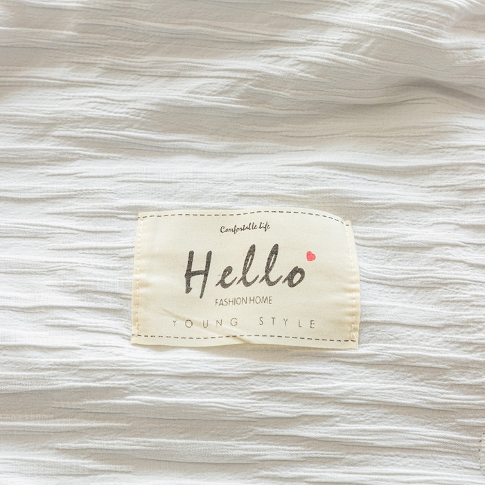 91家纺网 家纺一手货源 找家纺 斯卡诺家纺 2025新款直播爆款提花针织泡泡纱夏被四件套夏凉被空调被四件套 白灰色