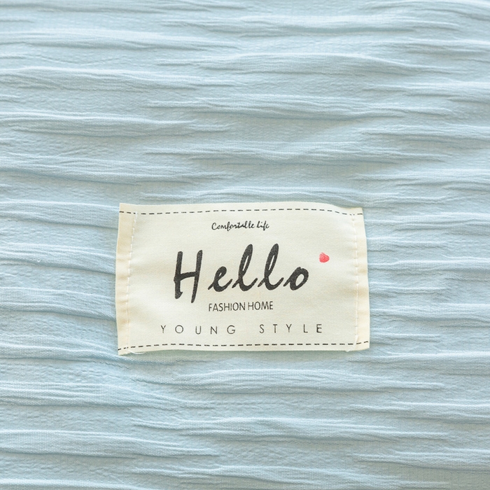 91家纺网 家纺一手货源 找家纺 斯卡诺家纺 2025新款直播爆款提花针织泡泡纱夏被四件套夏凉被空调被四件套 兰黄色