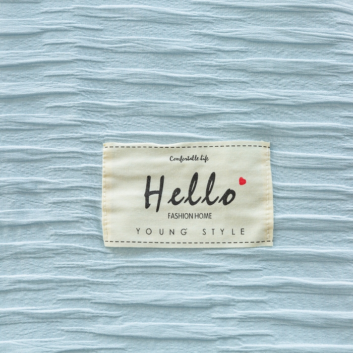 91家纺网 家纺一手货源 找家纺 斯卡诺家纺 2025新款直播爆款提花针织泡泡纱夏被四件套夏凉被空调被四件套 蓝色