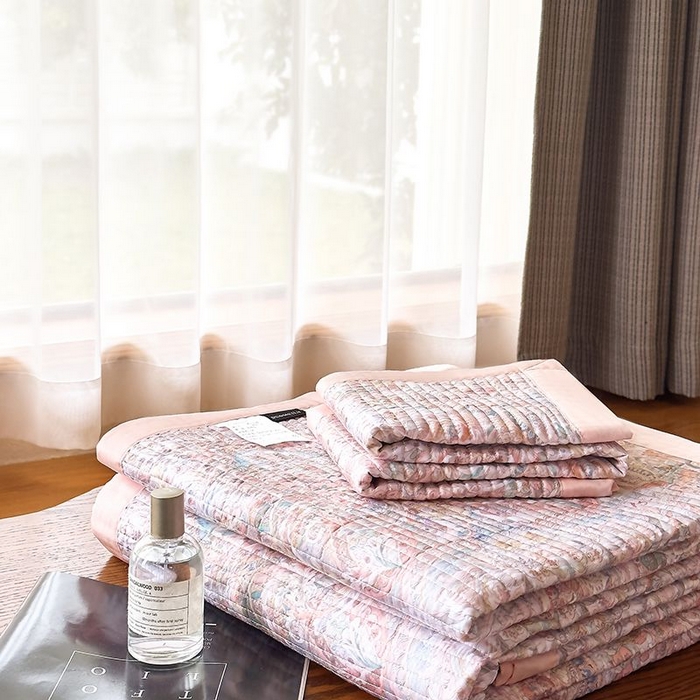 91家纺网 家纺一手货源 找家纺 南通朵美纺织品有限公司 2025【DM】50天丝软席席子三件套 安娜 粉