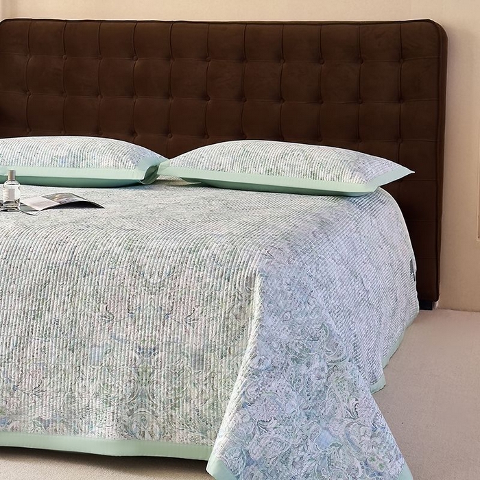 91家纺网 家纺一手货源 找家纺 南通朵美纺织品有限公司 2025【DM】50天丝软席席子三件套 安娜 绿