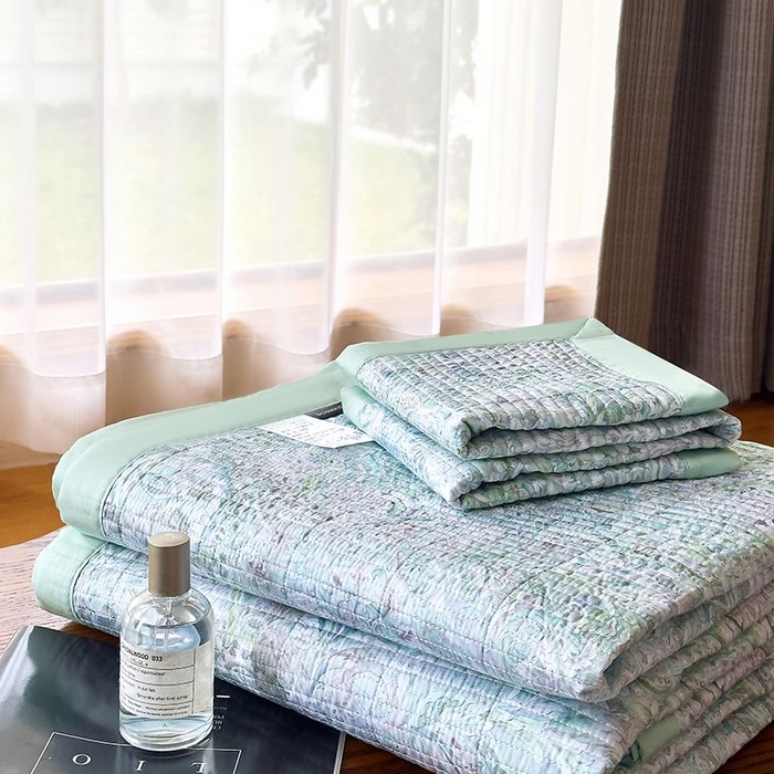 91家纺网 家纺一手货源 找家纺 南通朵美纺织品有限公司 2025【DM】50天丝软席席子三件套 安娜 绿