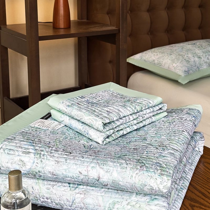 91家纺网 家纺一手货源 找家纺 南通朵美纺织品有限公司 2025【DM】50天丝软席席子三件套 安娜 绿