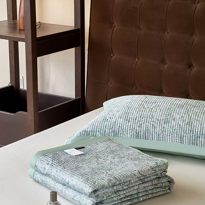 91家纺网 家纺一手货源 找家纺 南通朵美纺织品有限公司 2025【DM】50天丝软席席子三件套 安娜 绿