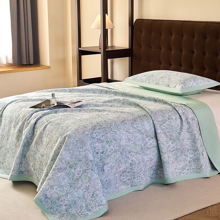 91家纺网 家纺一手货源 找家纺 南通朵美纺织品有限公司 2025【DM】50天丝软席席子三件套 安娜 绿