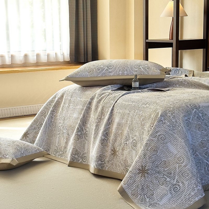 91家纺网 家纺一手货源 找家纺 南通朵美纺织品有限公司 2025【DM】50天丝软席席子三件套 简爱 灰