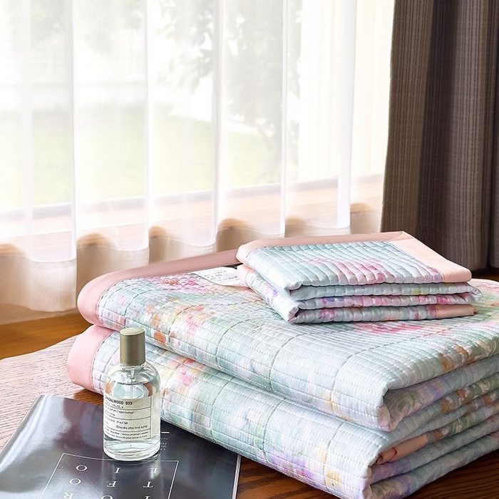 91家纺网 家纺一手货源 找家纺 南通朵美纺织品有限公司 2025【DM】50天丝软席席子三件套 卡赛琳娜