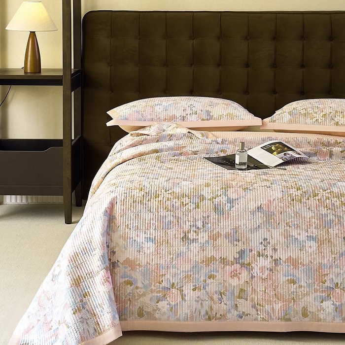 南通朵美纺织品有限公司 2025【DM】50天丝软席席子三件套 莱茵花园 粉