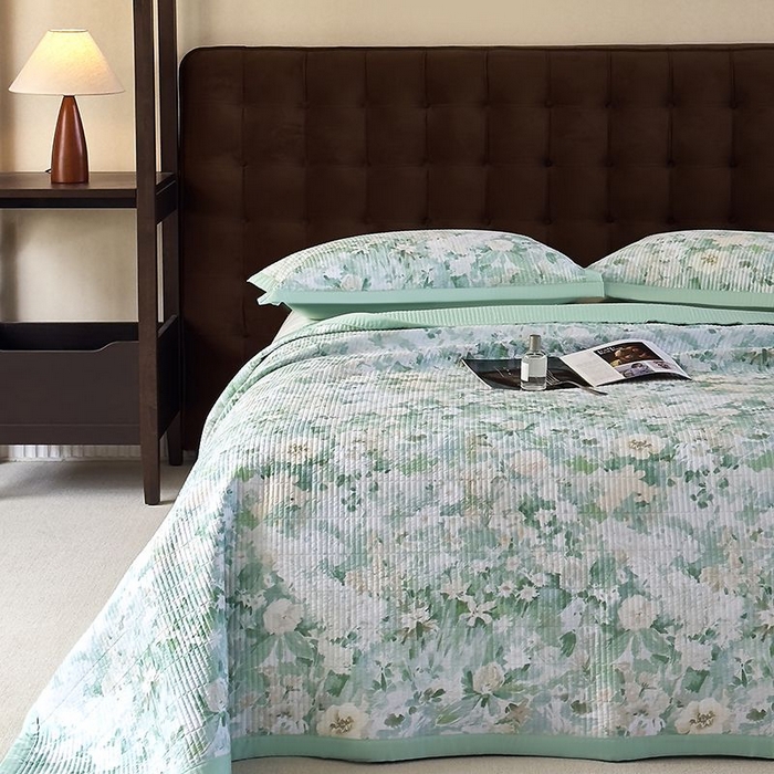 南通朵美纺织品有限公司 2025【DM】50天丝软席席子三件套 莱茵花园 绿