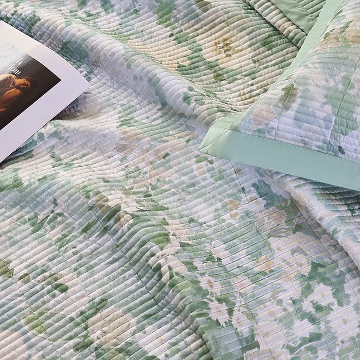 91家纺网 家纺一手货源 找家纺 南通朵美纺织品有限公司 2025【DM】50天丝软席席子三件套 莱茵花园 绿