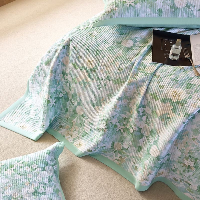 91家纺网 家纺一手货源 找家纺 南通朵美纺织品有限公司 2025【DM】50天丝软席席子三件套 莱茵花园 绿