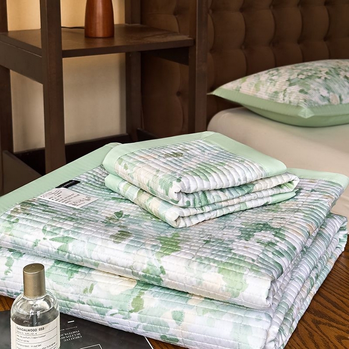 91家纺网 家纺一手货源 找家纺 南通朵美纺织品有限公司 2025【DM】50天丝软席席子三件套 莱茵花园 绿