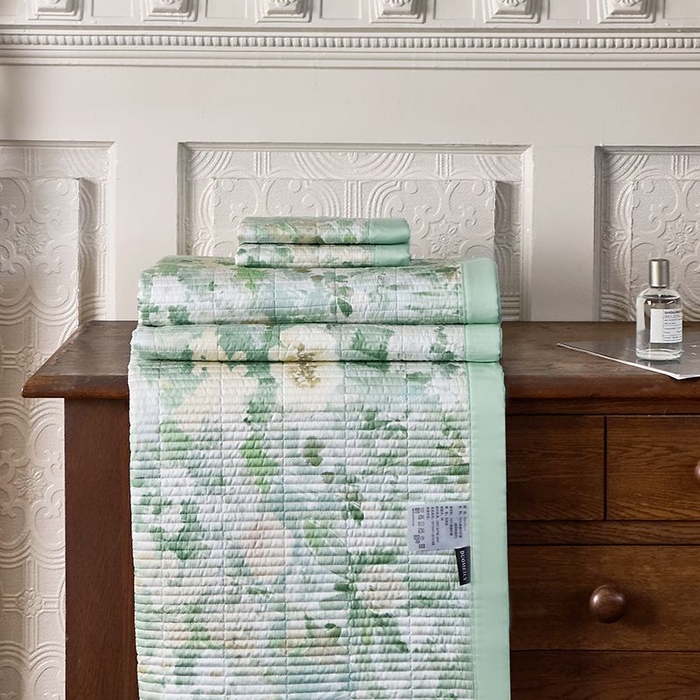 91家纺网 家纺一手货源 找家纺 南通朵美纺织品有限公司 2025【DM】50天丝软席席子三件套 莱茵花园 绿