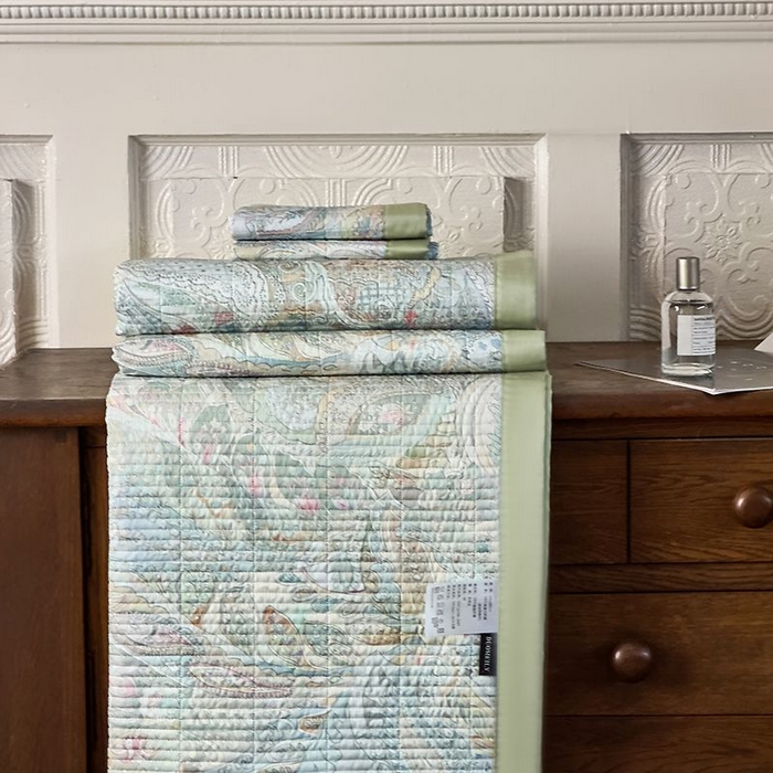 91家纺网 家纺一手货源 找家纺 南通朵美纺织品有限公司 2025【DM】50天丝软席席子三件套 塞纳风情