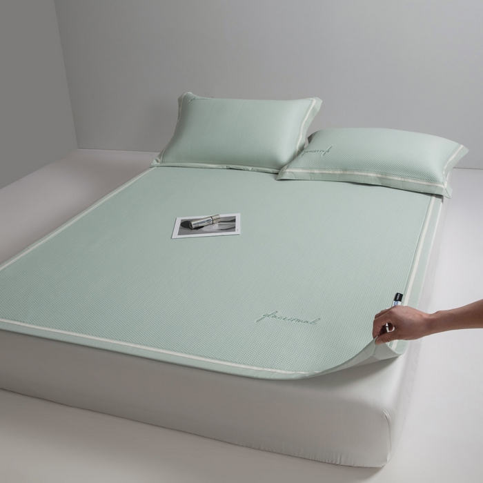 91家纺网 家纺一手货源 找家纺 席世家 2025春夏新款冰豆豆凉席冰川席空调席子单凉席 曼波绿