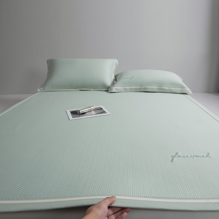 91家纺网 家纺一手货源 找家纺 席世家 2025春夏新款冰豆豆凉席冰川席空调席子单凉席 曼波绿