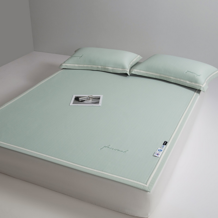 91家纺网 家纺一手货源 找家纺 席世家 2025春夏新款冰豆豆凉席冰川席空调席子单凉席 曼波绿