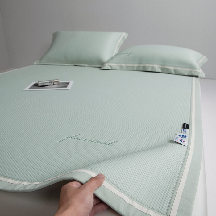 91家纺网 家纺一手货源 找家纺 席世家 2025春夏新款冰豆豆凉席冰川席空调席子单凉席 曼波绿