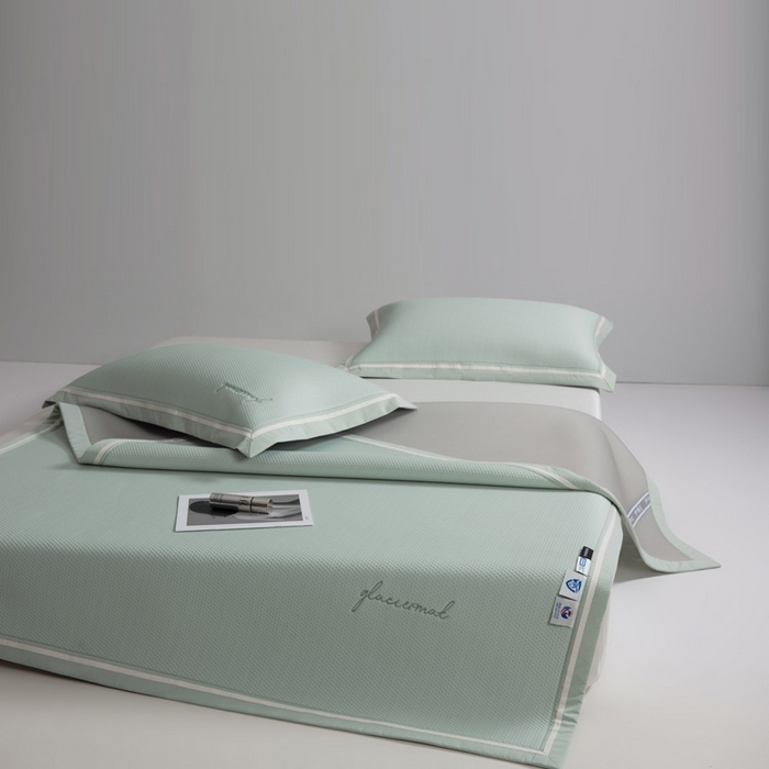 91家纺网 家纺一手货源 找家纺 席世家 2025春夏新款冰豆豆凉席冰川席空调席子单凉席 曼波绿