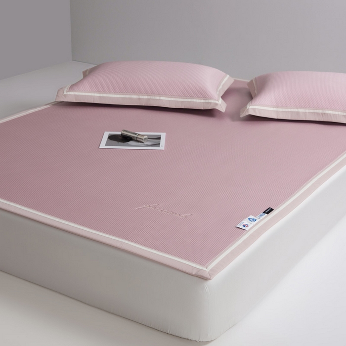 91家纺网 家纺一手货源 找家纺 席世家 2025春夏新款冰豆豆凉席冰川席空调席子单凉席 霞光粉