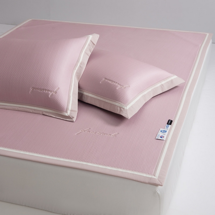 91家纺网 家纺一手货源 找家纺 席世家 2025春夏新款冰豆豆凉席冰川席空调席子单凉席 霞光粉